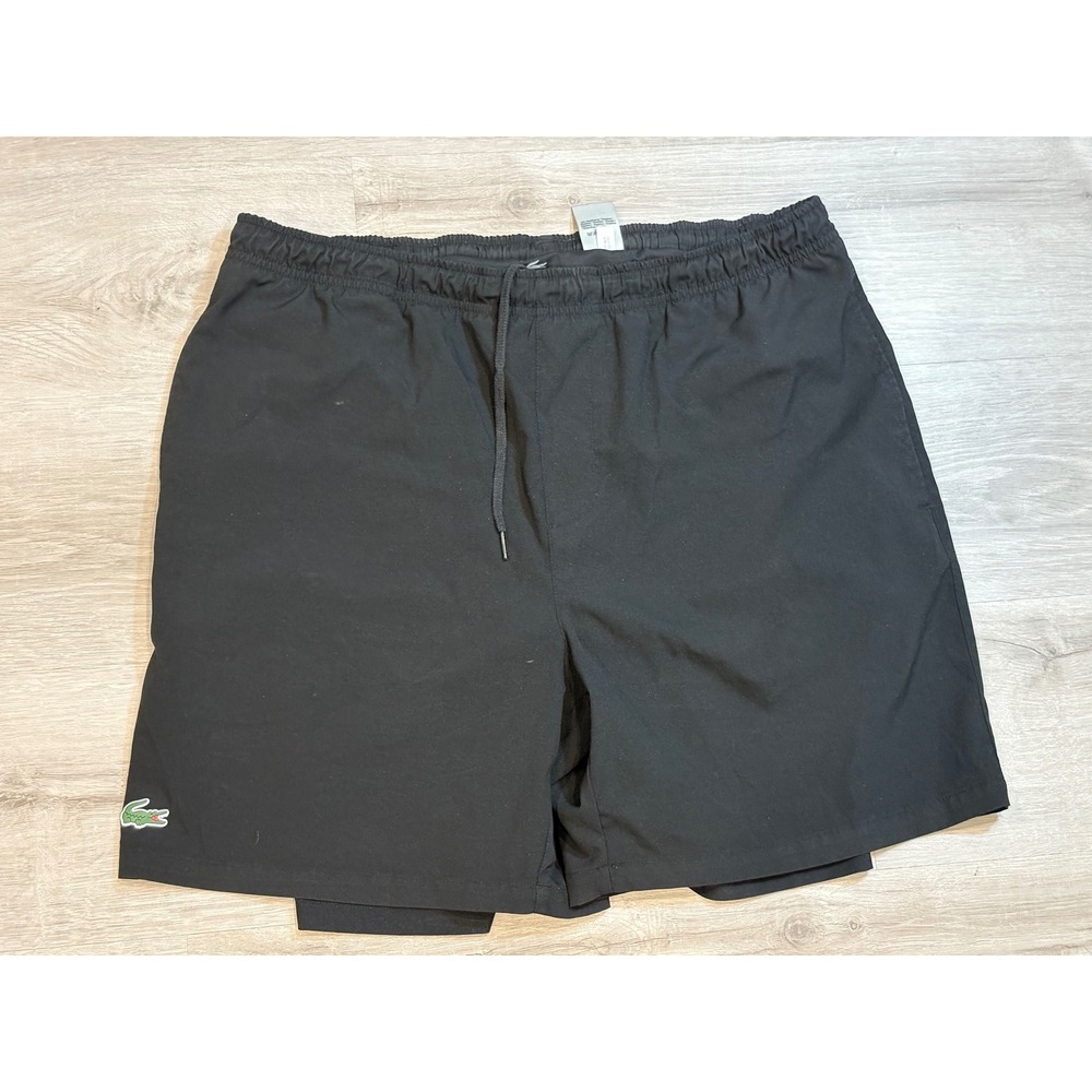 Lacoste Sport Athletic Shorts Integrated Liner Black Size‎ 6